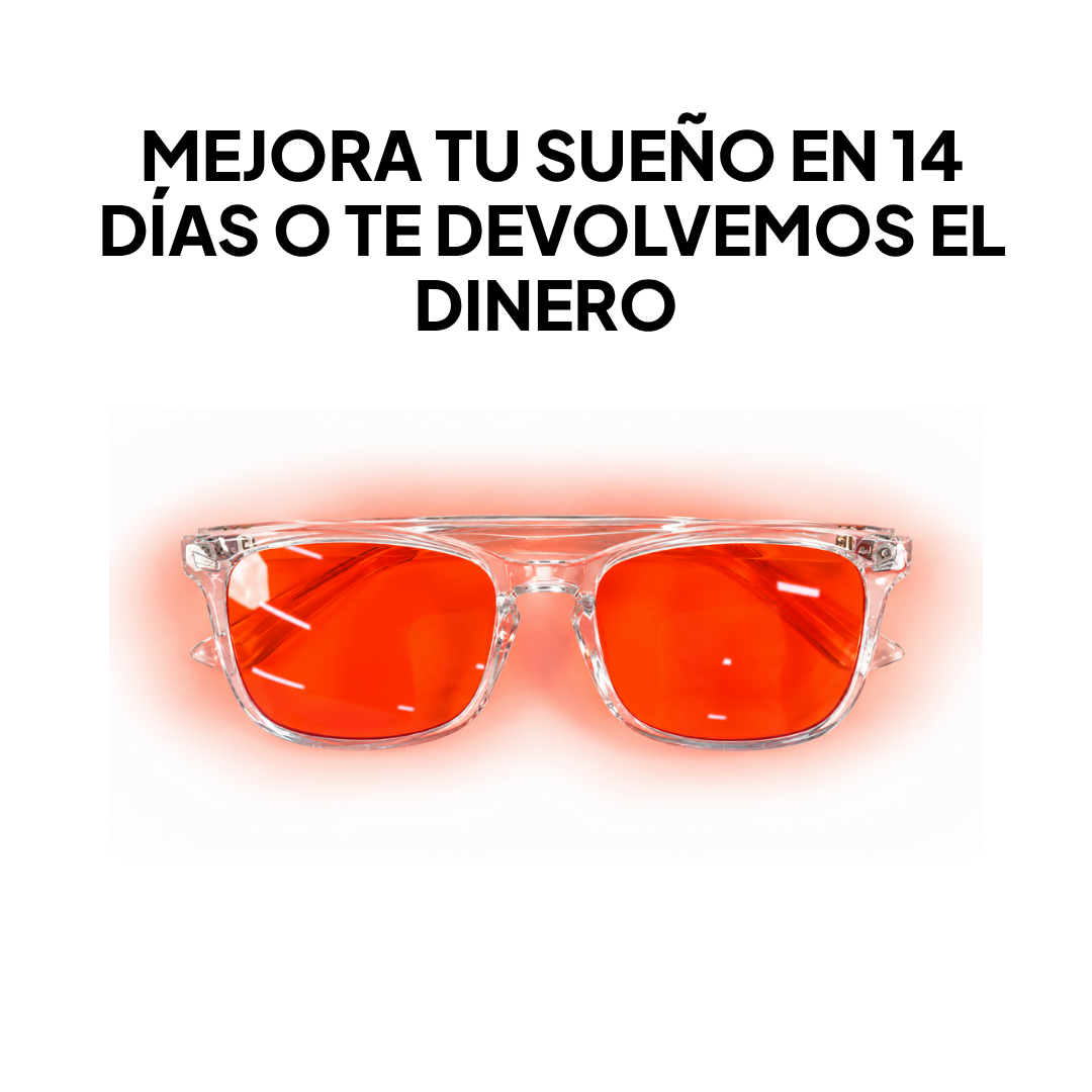Gafas de filtro rojo Crystal: mejora tu sueño en 14 días o te devolvemos el dinero